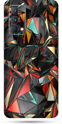 OggyBaba realme gt Mobile Skin(Red Polygon Skin Matte Finish)