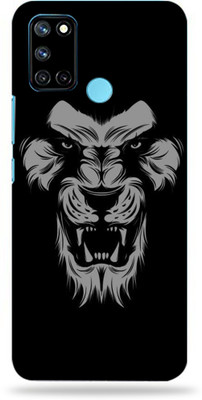 LAMHA Realme 7i Mobile Skin(Ultra Super Black Lion High Matte Finish.)