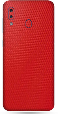 OggyBaba samsung galaxy a20 Mobile Skin(Charming Red Carbon Fibre Skin Matte Finish)