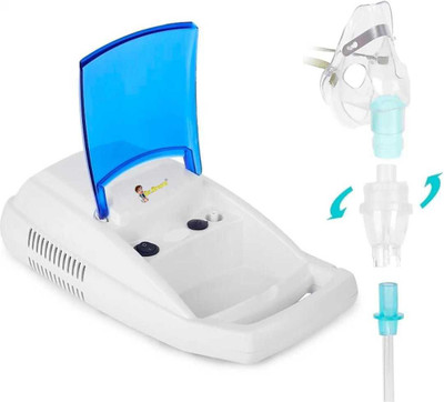 Dr.Brave Compresor Complete Kit with Child and Adult Maks Nebulizer(White,Blue)