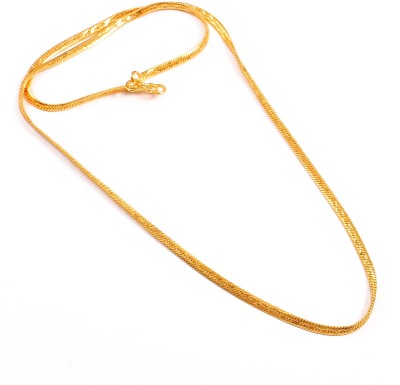 Shree krishna textile Gold Plated Brass Neck Chain for Men's Cubic Zirconia Gold-plated Plated Brass Chain