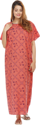 SHREEMEERA Women Nighty(Orange)