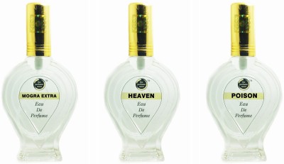 The perfume Store MOGRA EXTRA HEAVEN POISON Regular Pack of 3 Eau de Parfum  -  180 ml(For Men & Women)