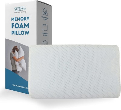 Sleepsia Cool Gel Memory Foam Pillow for Sleeping with Removable Cover - Memory Foam Solid Orthopaedic Pillow Pack of 1(White)