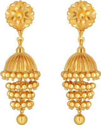 Joyalukkas Traditional Chandelier Yellow Gold 22kt Jhumki Earring