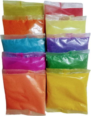 RCREATIONS Pack of 10 Rangoli Powder(Multicolor)