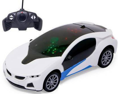 AS TRADERS Wireless Remote Control High Speed 3D Famous Car with Light_Car 03(White)