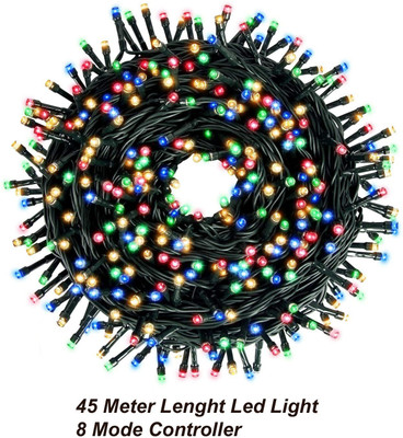 Shopping Dust 180 LEDs 44.98 m Multicolor Flickering, Steady Bulb Rice Lights(Pack of 1)