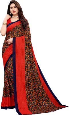 ANIRAV Printed Daily Wear Georgette Saree(Red)