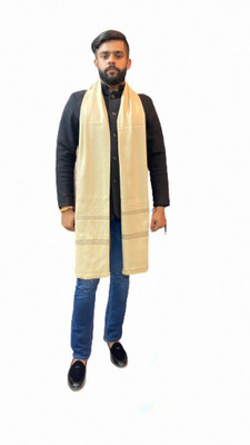 Zaria Fabs Polyester Wool Blend Woven Men Shawl(Beige)