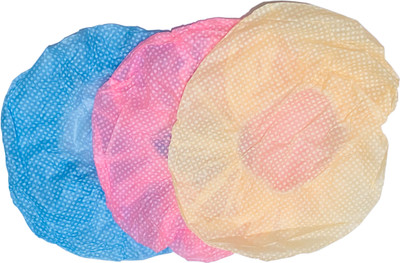 Nevyaonline Multicolour Waterproof Elastic Printed Plastic Reusable Shower Caps for Women's and Men's set of 3.