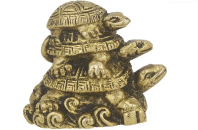 Kalarambh Brass Tortoise Family(1.5 x 2 x 1.5 inches) Decorative Showpiece  -  3.81 cm(Brass, Yellow)