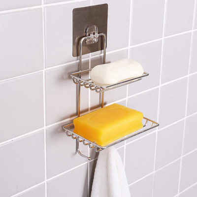 Boriva Soap Storage Rack(Silver)