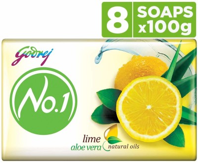 Godrej No.1 Lime and Aloe Vera, 100 g (Pack of 8)(8 x 100 g)