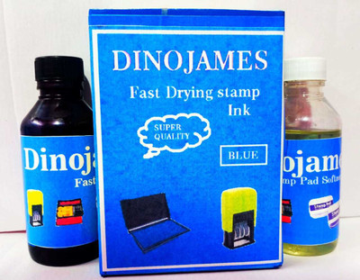 dinojames Fast Drying Stamp Pad Ink & Ink Softner 100ml ( Used in Mini Dater stamp,Normal Stamp,Stamp ,Dater stamp,Stamp pad ) Stamp Pad Ink(100 ml)