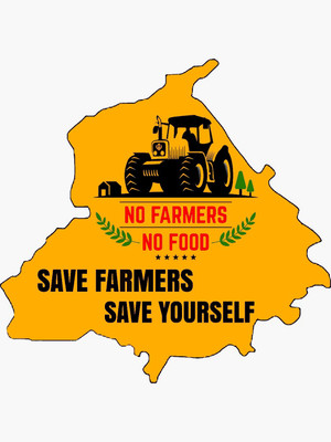HindK 12.7 cm We support farmers STICKERS Self Adhesive Sticker(Pack of 3)