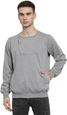 UZARUS Full Sleeve Solid Men Sweatshirt