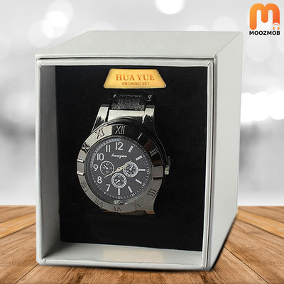 MOOZMOB Rechargeable USB Charging Flameless Cigarette Watch Lighter Cigarette Lighter(Black)