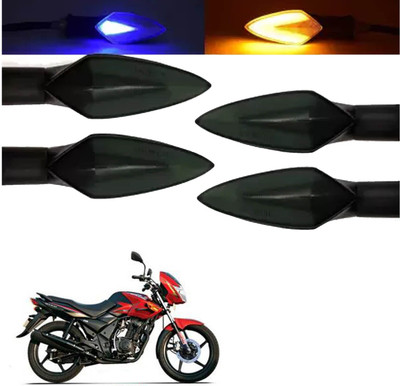 COMICAL Front, Rear LED Indicator Light for TVS Flame DS125(Blue, Yellow)