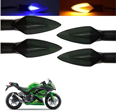 COMICAL Front, Rear LED Indicator Light for Kawasaki Ninja 300(Blue, Yellow)