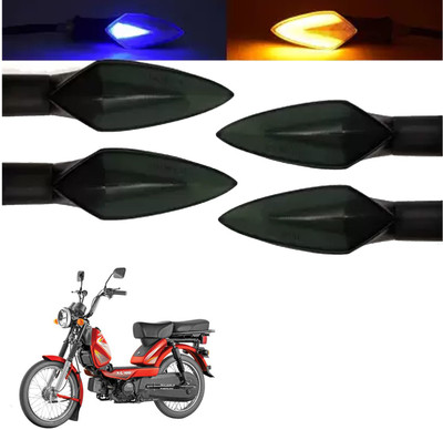 COMICAL Front, Rear LED Indicator Light for TVS Heavy Duty Super XL(Blue, Yellow)