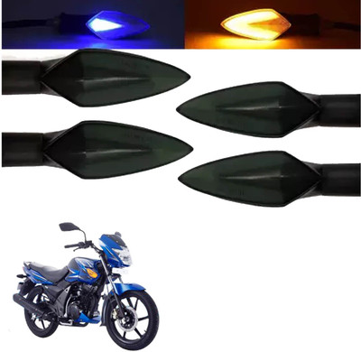 COMICAL Front, Rear LED Indicator Light for TVS Flame SR125(Blue, Yellow)