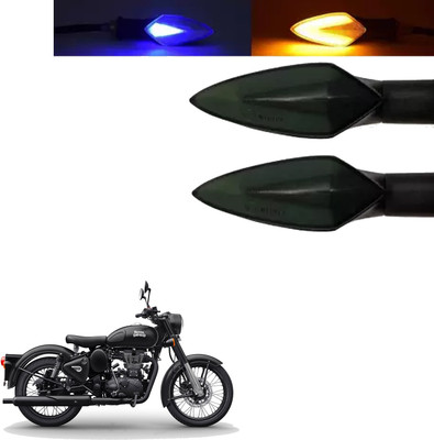 COMICAL Front, Rear LED Indicator Light for Royal Enfield Classic 500(Blue, Yellow)