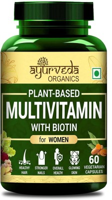 Ayurveda Organics Plant Based Multivitamin with Biotin(60 Capsules)