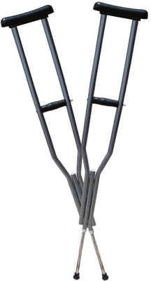 KDS SURGICAL Under Arm Auxilary Crutch Pair Height Adjustable Men/Women/Old People Walking stick - Walking Stick