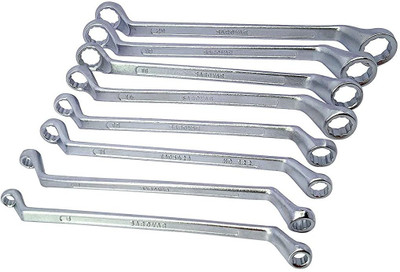STONE Nickel Chrome Coated Carbon Steel and Nickel Chrome Plated Double Ring Spanner (Set of 8 Pieces) Nickel Chrome Coated Carbon Steel and Nickel Chrome Plated Double Ring Spanner (Set of 8 Pieces) Double Sided Box End Wrench(Pack of 1)