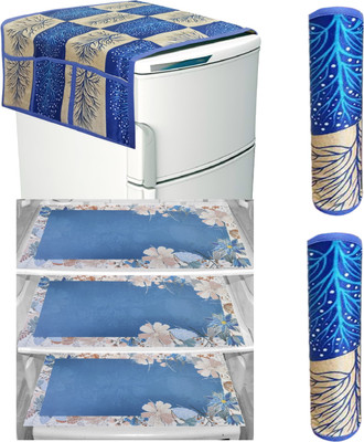 Groki Refrigerator  Cover(Width: 55 cm, Blue)