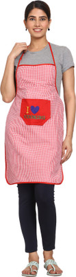 JMI Polyester Chef's Apron - Free Size(Red, Single Piece)