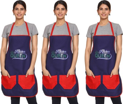 JMI Cotton Chef's Apron - Free Size(Blue, Pack of 3)