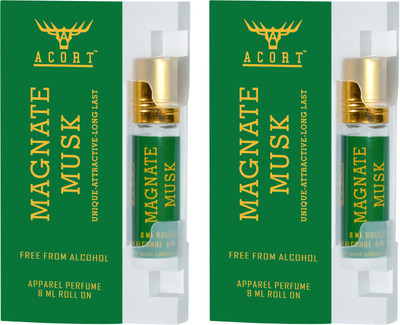 Acort Pack of 2 – Magnate Musk - Long lasting Concentrated Roll on Perfume - Attar Perfum Floral Attar(Amber)