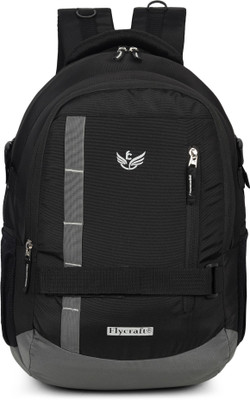 Flycraft simna.1553 large 30 L black grey spacy unisex backpack office & travel bag with reflective strip style 40 L Backpack(Black, Grey)