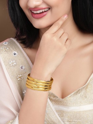 RUBANS Alloy Gold-plated Bangle Set(Pack of 4)