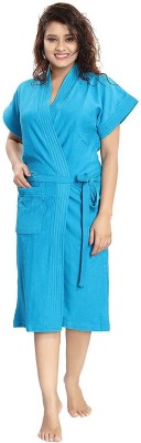 Poorak Ferozi Blue Free Size Bath Robe(1 bathrobe for women, For: Women, Ferozi Blue)