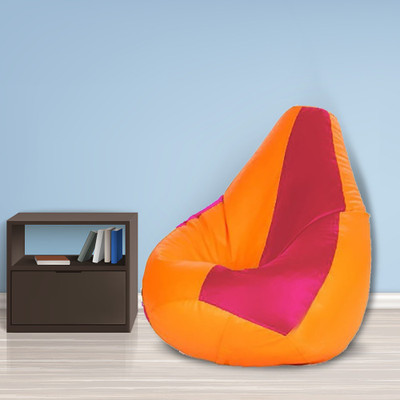 SHIRA 24 XXL (Filled ) Teardrop Bean Bag  With Bean Filling(Yellow, Red)