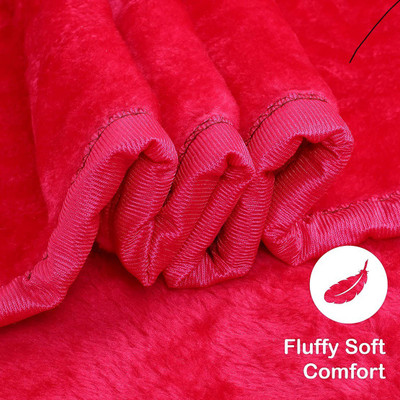 COZYFEEL Polka, Abstract Double Mink Blanket for  Mild Winter(Woollen Blend, Red)