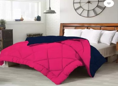 Koji Solid Single Comforter for  Mild Winter(Polyester, Pink, Dark Blue)