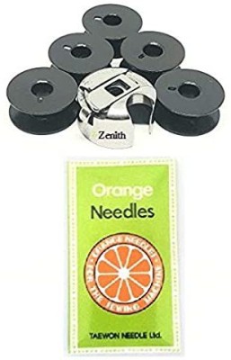 ZENITH Combo of ORANGE DB 22 (10 needles) Bobbin case Bobbin 5 for Industrial Sewing machines Compatible jack Juki Zoje Brother Power Direct drive Sewing machines .Steel Finish (ORANGE DB 22 BC BOBBIN 5) Steel and Black Metal Bobbins(Pack of 5, Domestic)