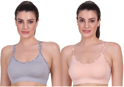 AMOUR SECRET Women Sports Lightly Padded Bra(Green, Beige)