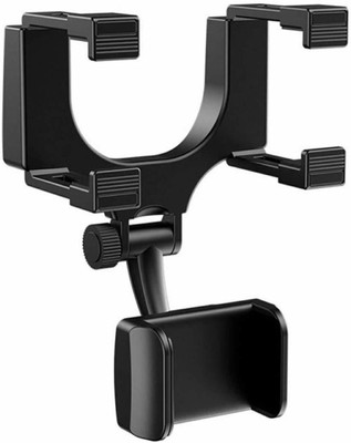 NKL Mount Holder Supports Mobile Up Rotation Adjustable Smartphone Holders Grip Universal Car Rear Mobile Holder For Car All Side Rotation Mobile car Stand Holder Mount Rear View Mirror Phone Mount Stand Car Rear View Mirror Generation Car Model Anti Shake Fall Prevention | Full Rotation Adjustable 