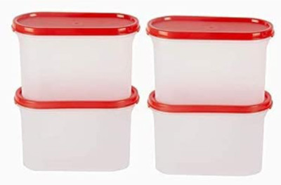 MANCO Polypropylene, Plastic Grocery Container  - 1100 ml(Pack of 4, Red)