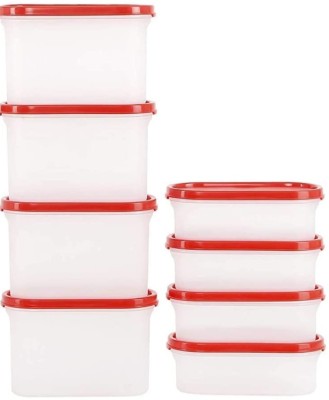 MANCO Polypropylene, Plastic Grocery Container  - 500 ml, 1100 ml(Pack of 8, Red)