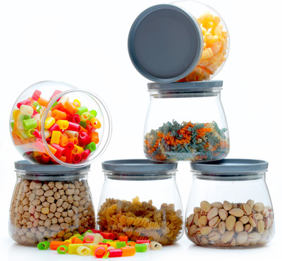 Flipkart SmartBuy Plastic Grocery Container  - 800 ml(Pack of 6, Grey)