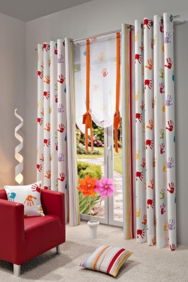 Fashion Point 274 cm (9 ft) Polyester Room Darkening Long Door Curtain (Pack Of 2)(Printed, White)