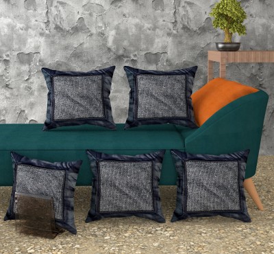 A CUBE LUXURY SOLUTIONS Self Design Cushions Cover(Pack of 5, 40 cm*40 cm, Blue)