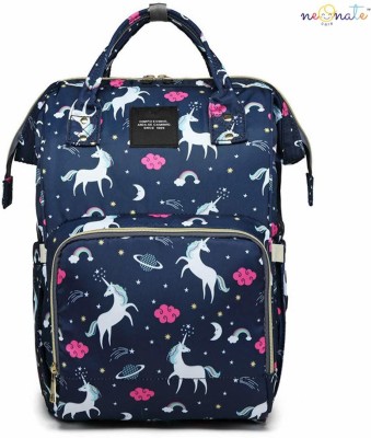 Neonate Care Diaper Backpack for Mommy Water Resistant Nappy Bag with Stroller Hooks Rucksack Lightweight/Large Capacity/Durable/Easy to carry/ Wide Opening(Blue Unicorn) - Ultra Premium Version Backpack Diaper Bag Pink(Blue Unicorn)