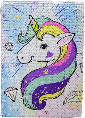 Toyshala Unicorn Dairy A5 Diary Ruled 100 Pages(White Color)
